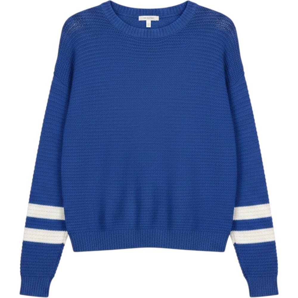 Time and Tru Women's XXL 2X NWT Blue Varsity Stripe Super Soft Knit Sweater